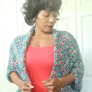 Crocheted Multi-Colored Cardigan